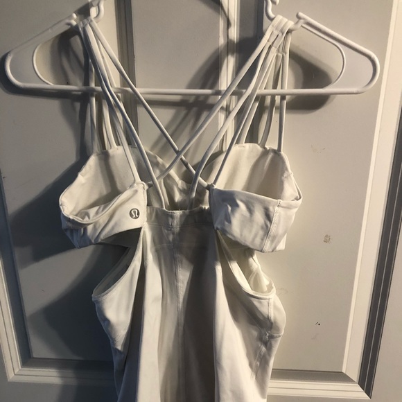 Lululemon white strappy tank w/ mesh cutout detail - Picture 2 of 3